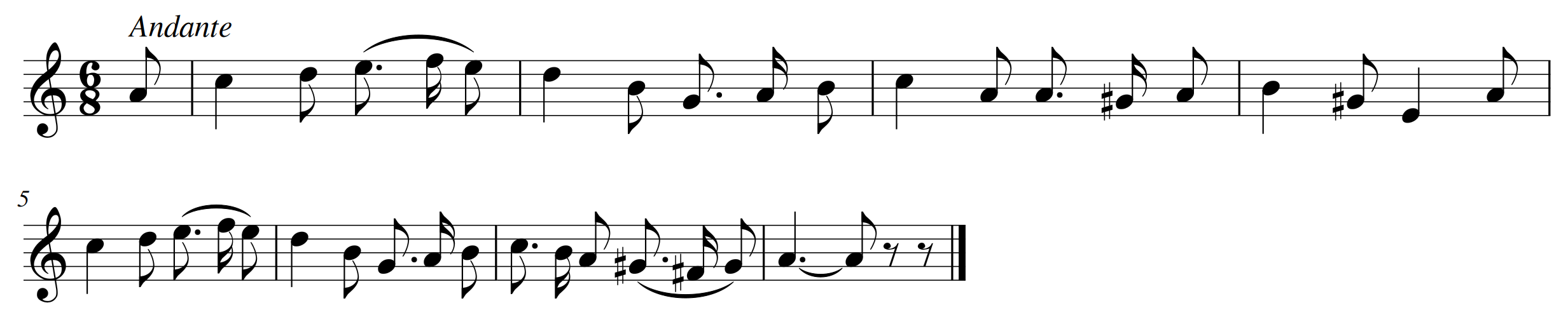 Greensleeves, eight bars of engraved notation